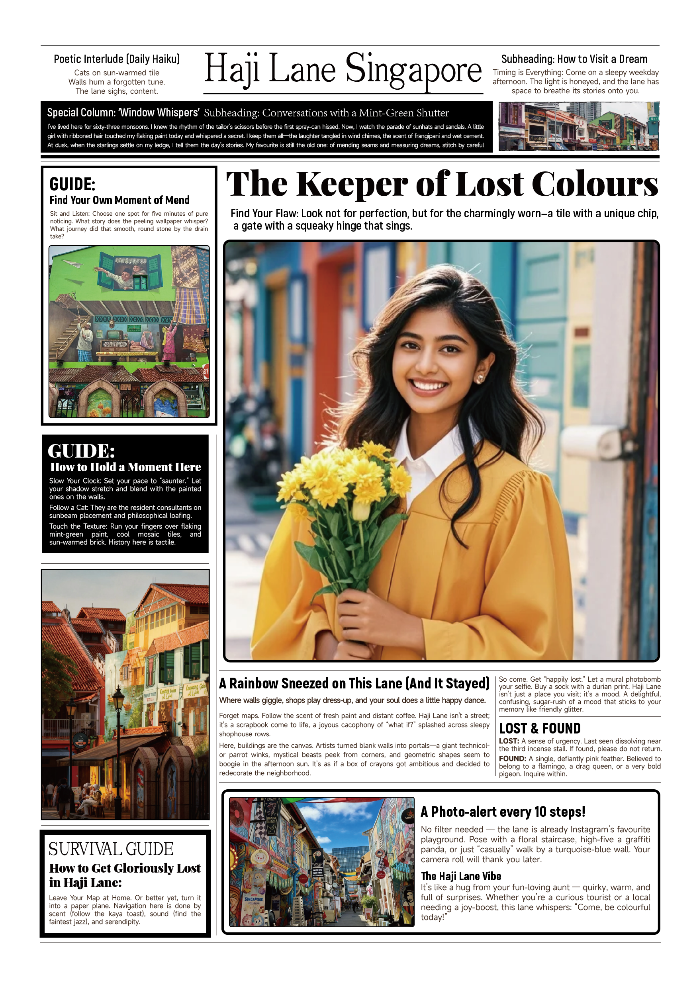 Editorial Haji Lane Singapore newspaper design