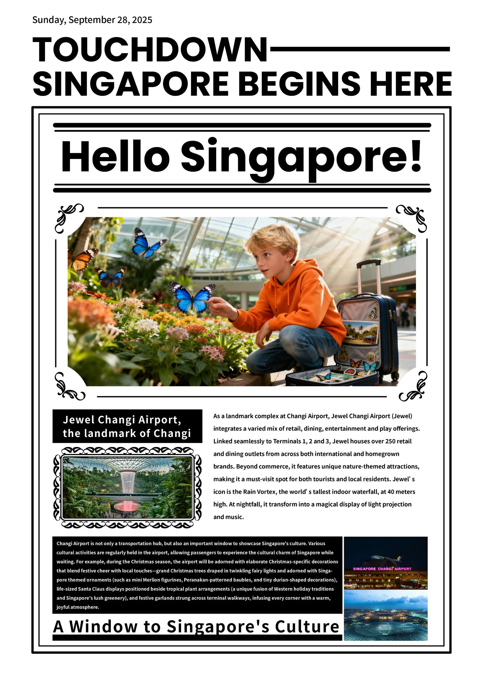Jewel Changi Airport newspaper-style photo booth edition